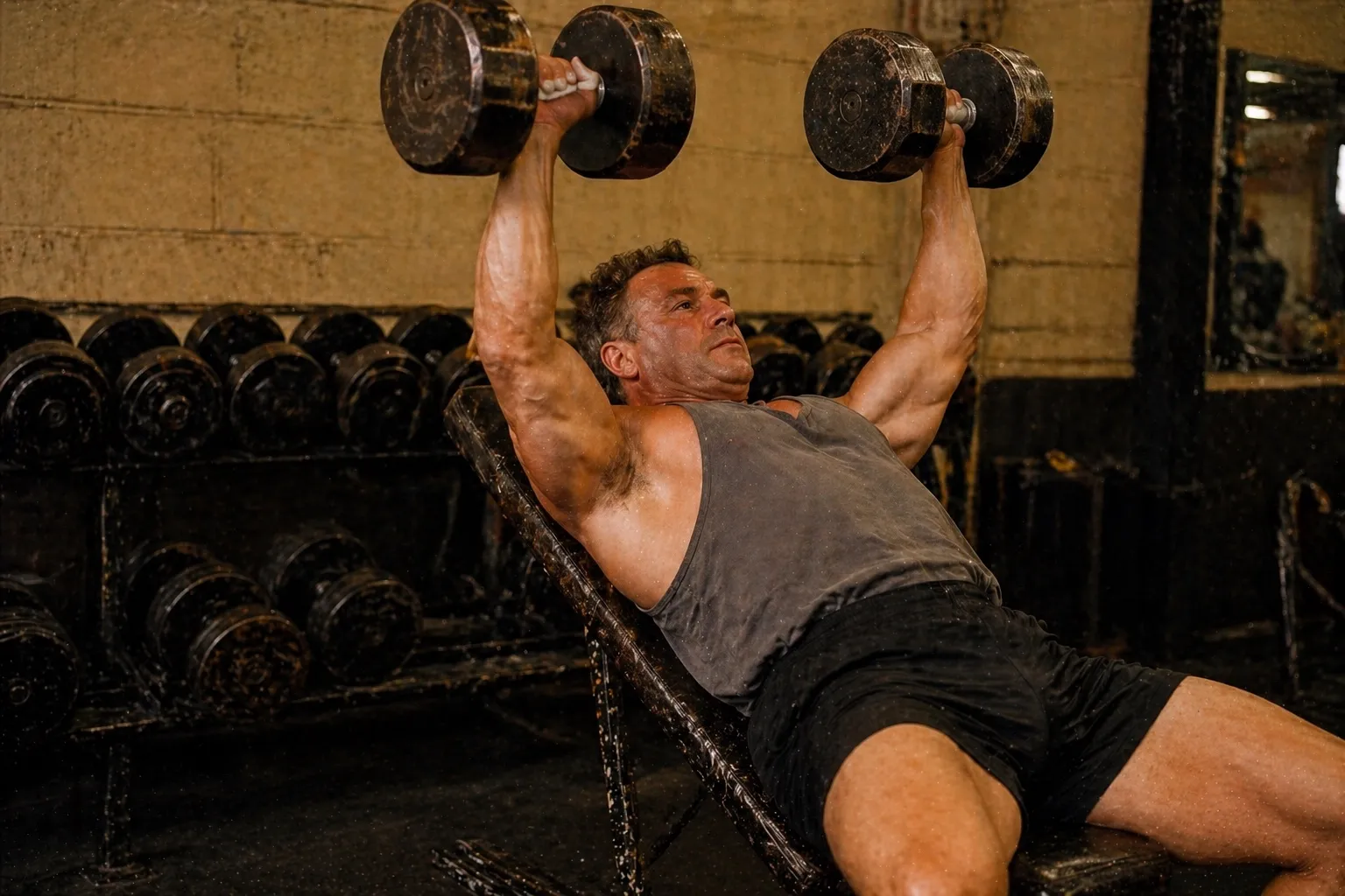 Dumbbell rack in a commercial gym